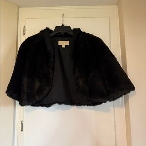 Michael Kors Black Faux Fur Jacket/Shrug